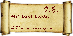 Várkonyi Elektra névjegykártya